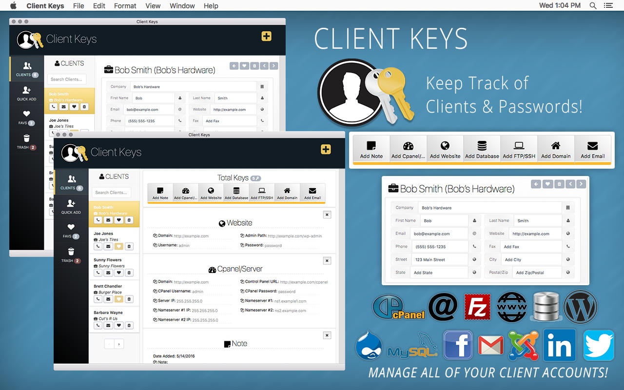 Client Keys 1.0 : Main Window