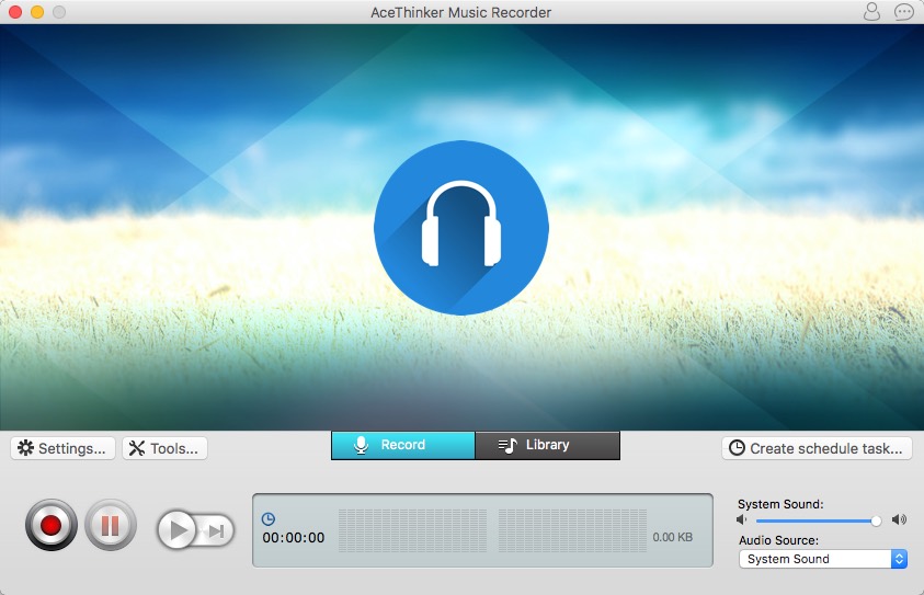 AceThinker Music Recorder 2.5 : Main Window