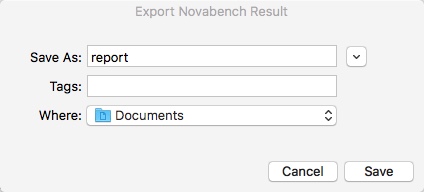 NovaBench 4.0 : Exporting Test Results