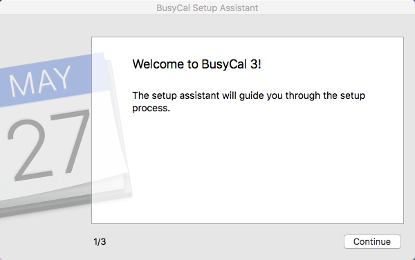 BusyCal 3.2 : Welcome Window