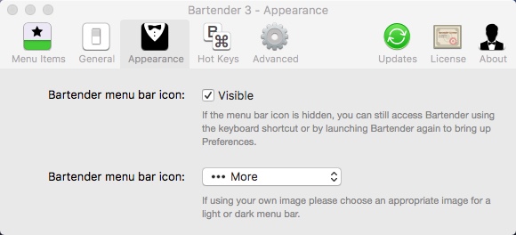Bartender 3.0 : Configuring Appearance Settings