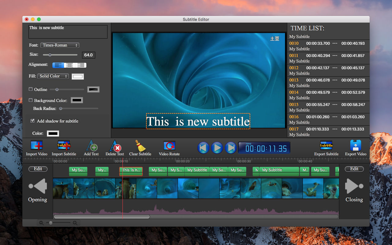 Subtitle Edit Pro - Video Editor 3.2 : Main Window