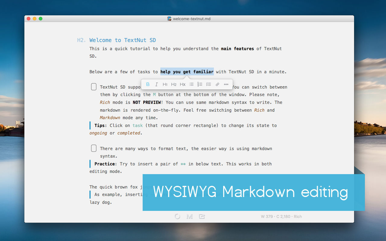 TextNutSD 1.0 : Main Window