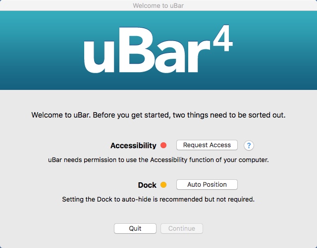 uBar 4.0 : Welcome Window