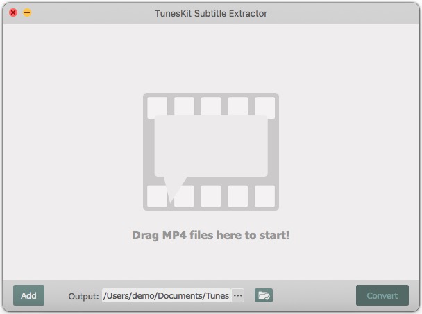 TunesKit Subtitle Extractor 1.0 : Main Window