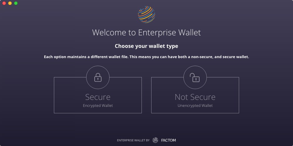 Enterprise Wallet 0.2 : Main Window