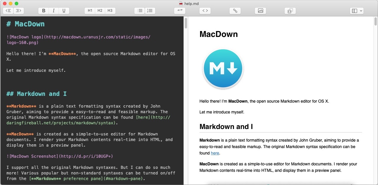 MacDown 0.7 : Welcome Screen 