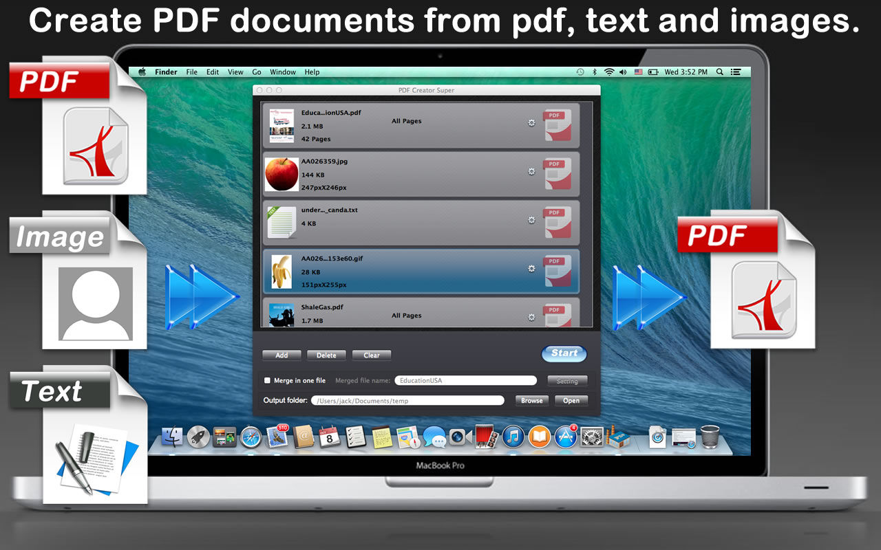 PDF Creator Super 1.5 : Main Window