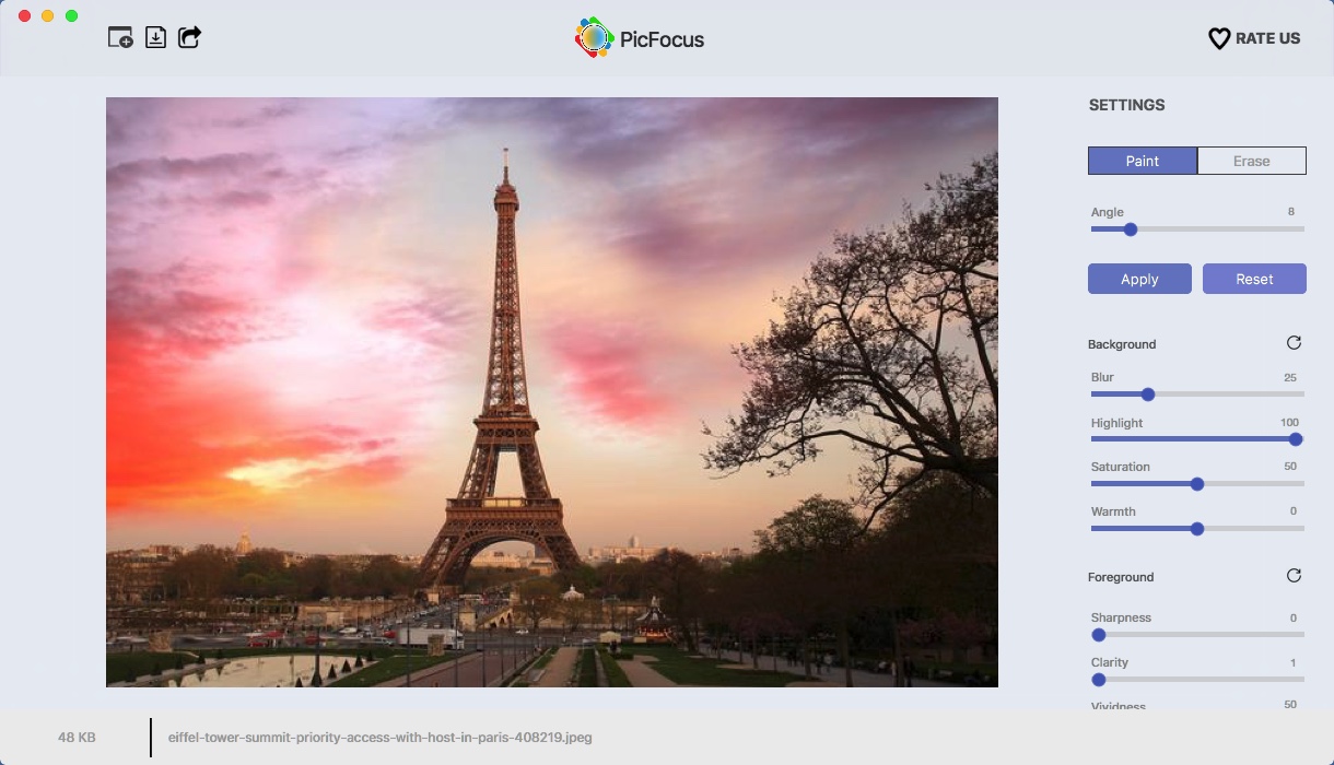 PicFocus 1.4 : Main Window