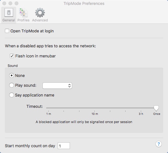 TripMode 2.1 : Preferences Window