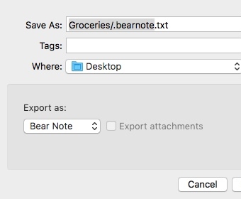 Exporting Notes