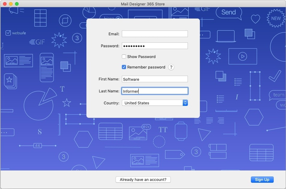 Mail Designer 365 1.9 : Create an Account