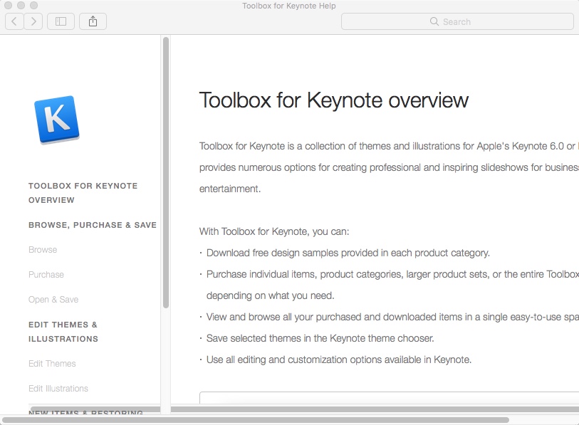 Toolbox for Keynote 3.4 : Help Guide