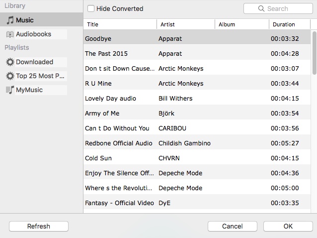 Macsome iTunes Music Converter 2.3 : Selecting Input Files