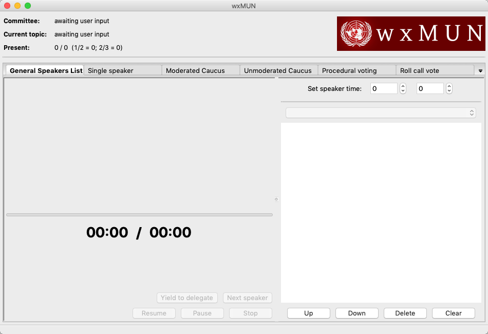wxMUN 0.4 : Main Window
