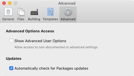 Packages 1.2 : Advanced Settings