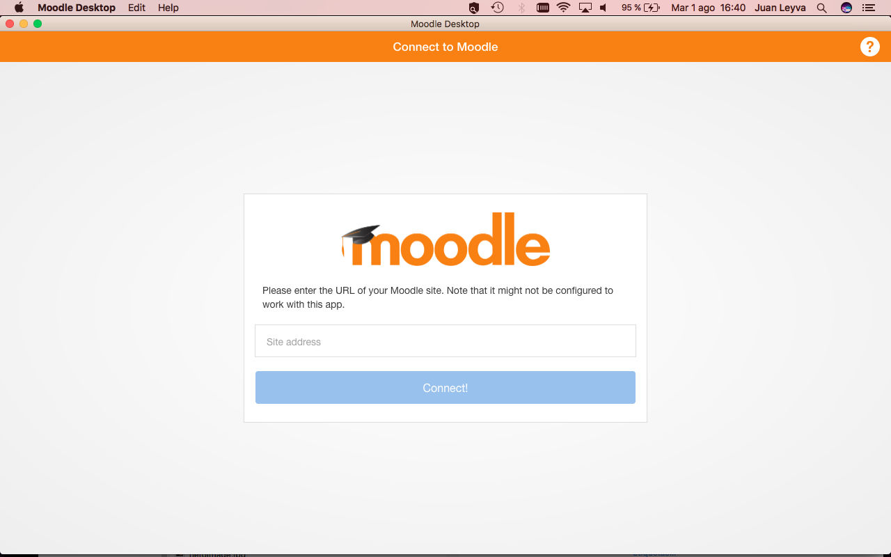 Moodle Desktop 3.3 : Main Window