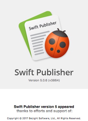 Swift Publisher 5.0 : About Window