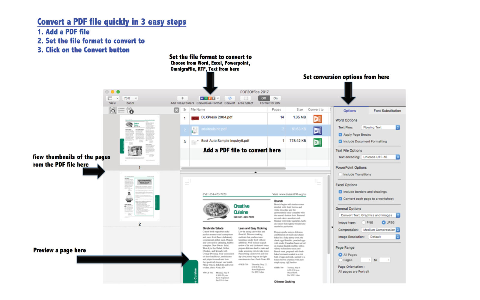 PDF2Office 2017 7.0 : Main Window