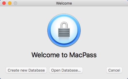 MacPass 0.7 : Welcome Window