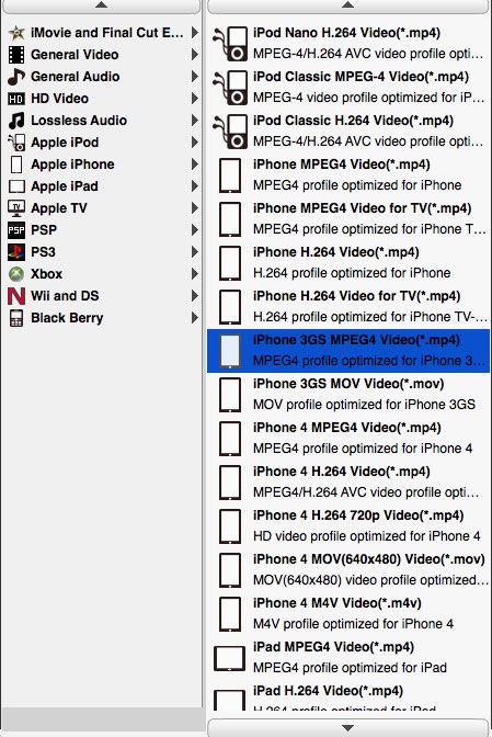 Free Mac HD Video Converter Pro 3.3 : Conversion Options