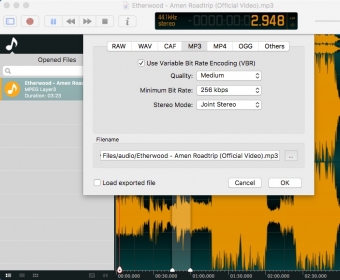 Exporting Audio File