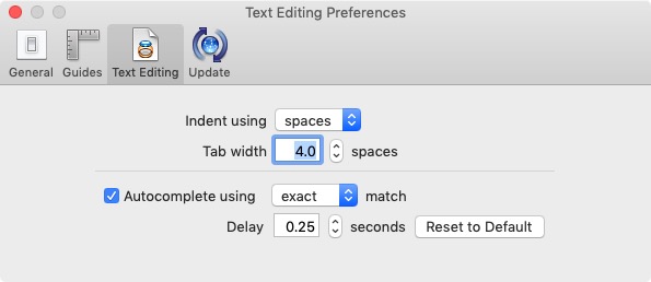 Schwartz 1.8 : Text Editing Preferences 
