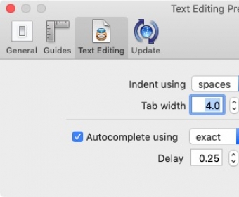 Text Editing Preferences 