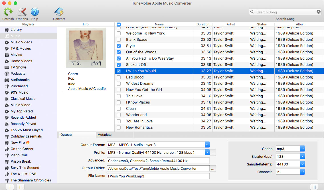 TuneMobie Apple Music Converter for Mac 2.6 : Main Window