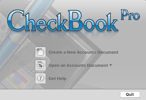 CheckBook Pro 2.6 : Welcome Window