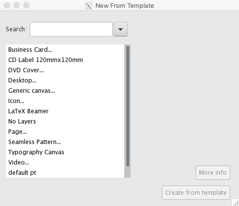 Inkscape 0.9 : New from Template