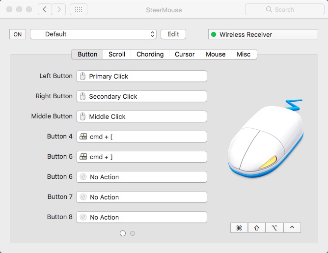 SteerMouse 5.2 : Configuring Button Settings