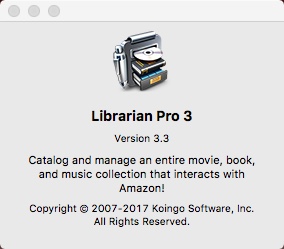 Librarian Pro 3.3 : About Window