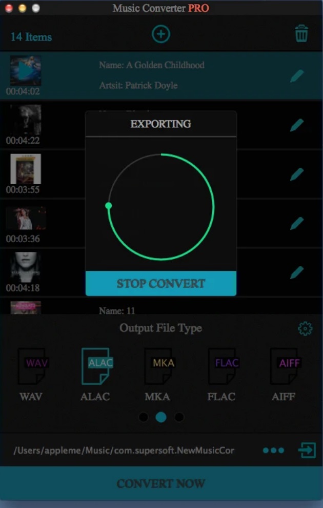 Music Convert-Audio Converter 3.3 : Exporting