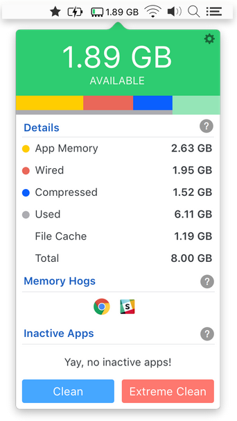 Memory Clean 3 1.0 : Main window