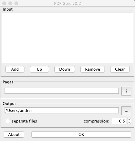 PDFGuru 0.2 beta : Main Window