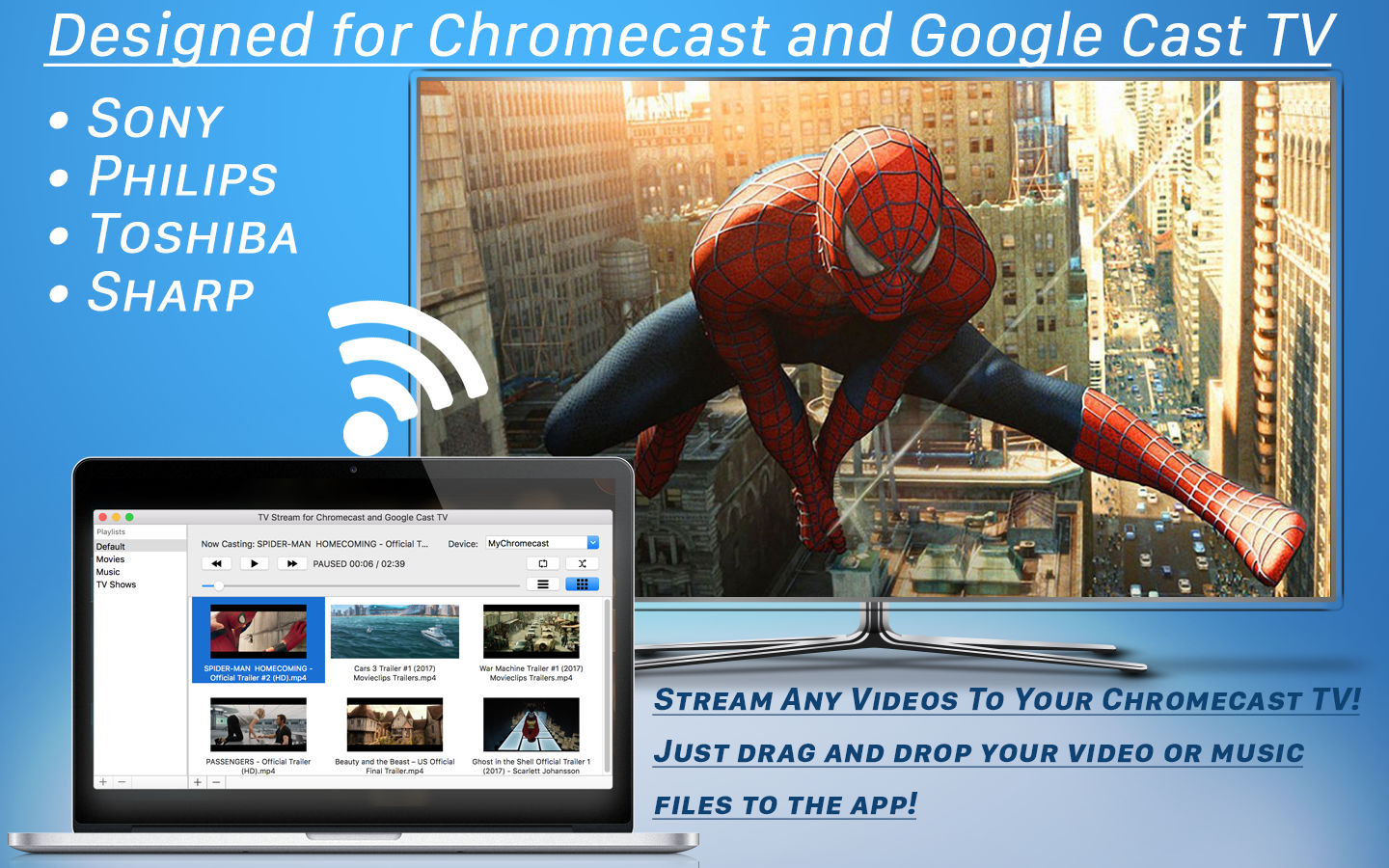 TV Stream for Chromecast and Google Cast TV 2.1 : Main Window