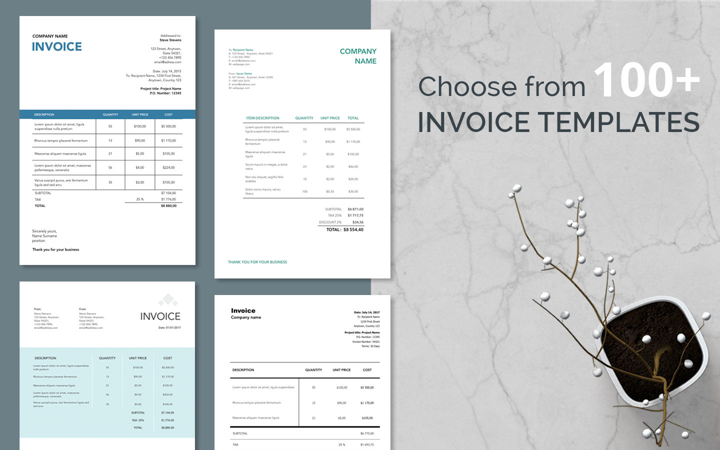 Quick Invoice - 100+ Invoice Templates for Pages 1.1 : Main Window