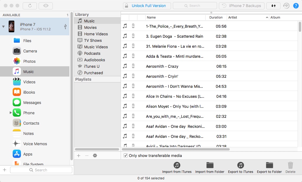 iMazing 2.5 : Checking iOS Music Files