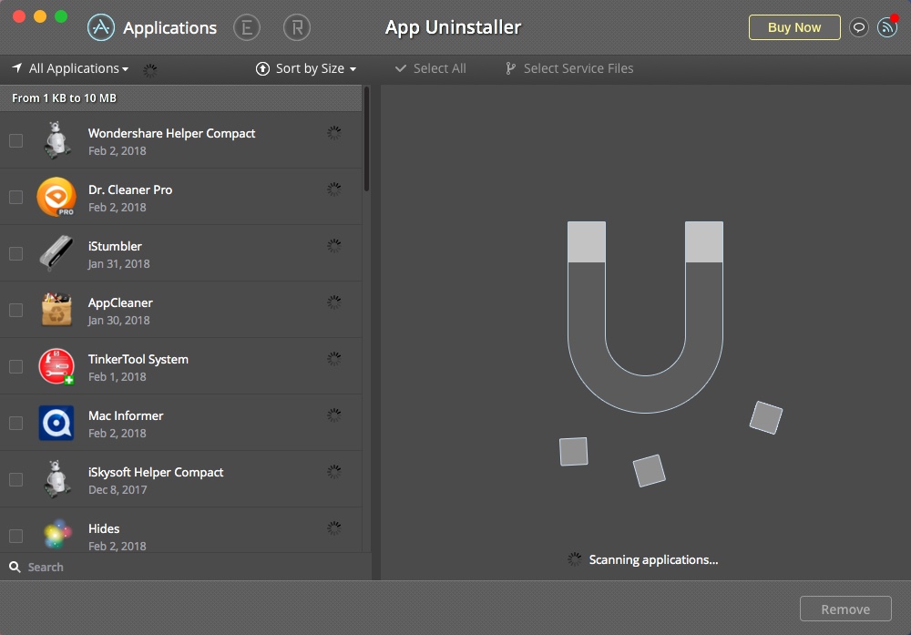 App Uninstaller : Applications Window