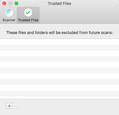 VirusBarrier Scanner 1.0 : Trusted Files