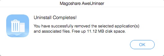 Magoshare AweUninser 2.1 : Uninstall Complete