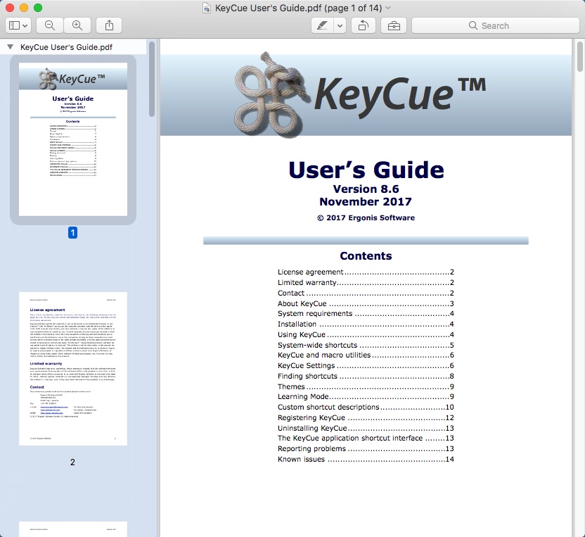 KeyCue 8.6 : Help Guide