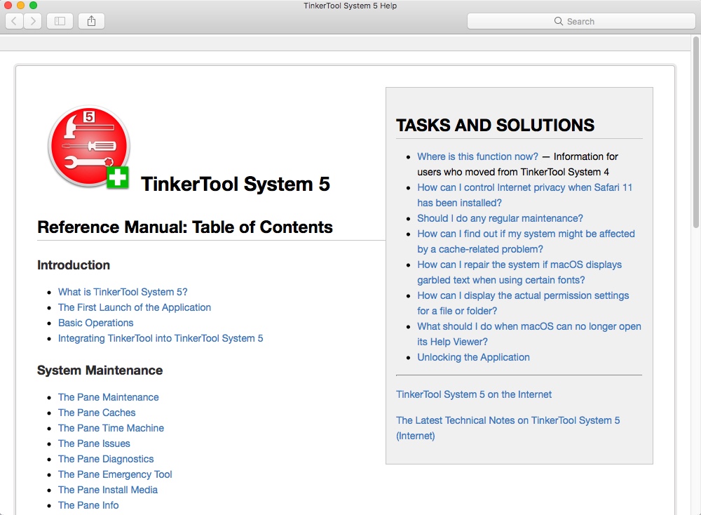 TinkerTool System 5.8 : Help Manual