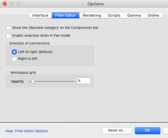 Filter Editor Settings