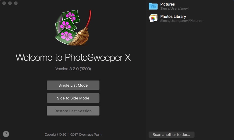 PhotoSweeper 3.2 : Welcome Window
