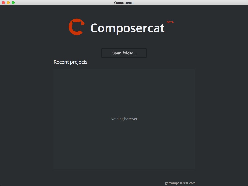 Composercat 0.4 beta : Main Window