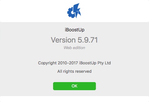 iBoostUp 5.9 : About Window