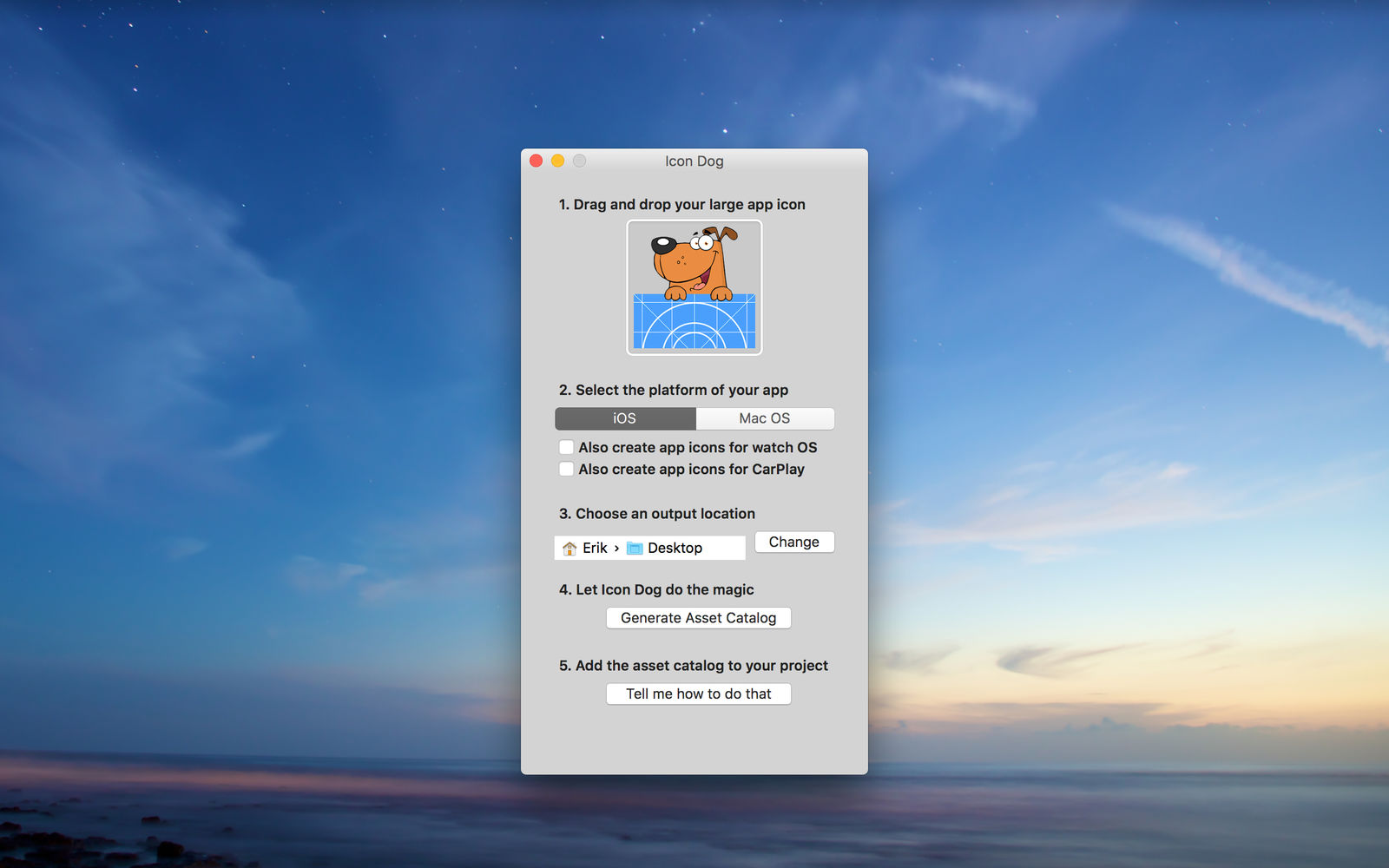 App Icon Set Creator 1.5 : Main Window