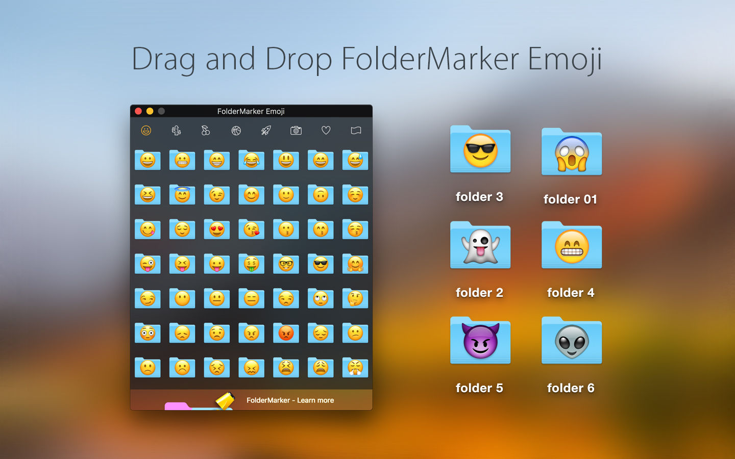 FolderMarker Emoji 1.2 : Main Window